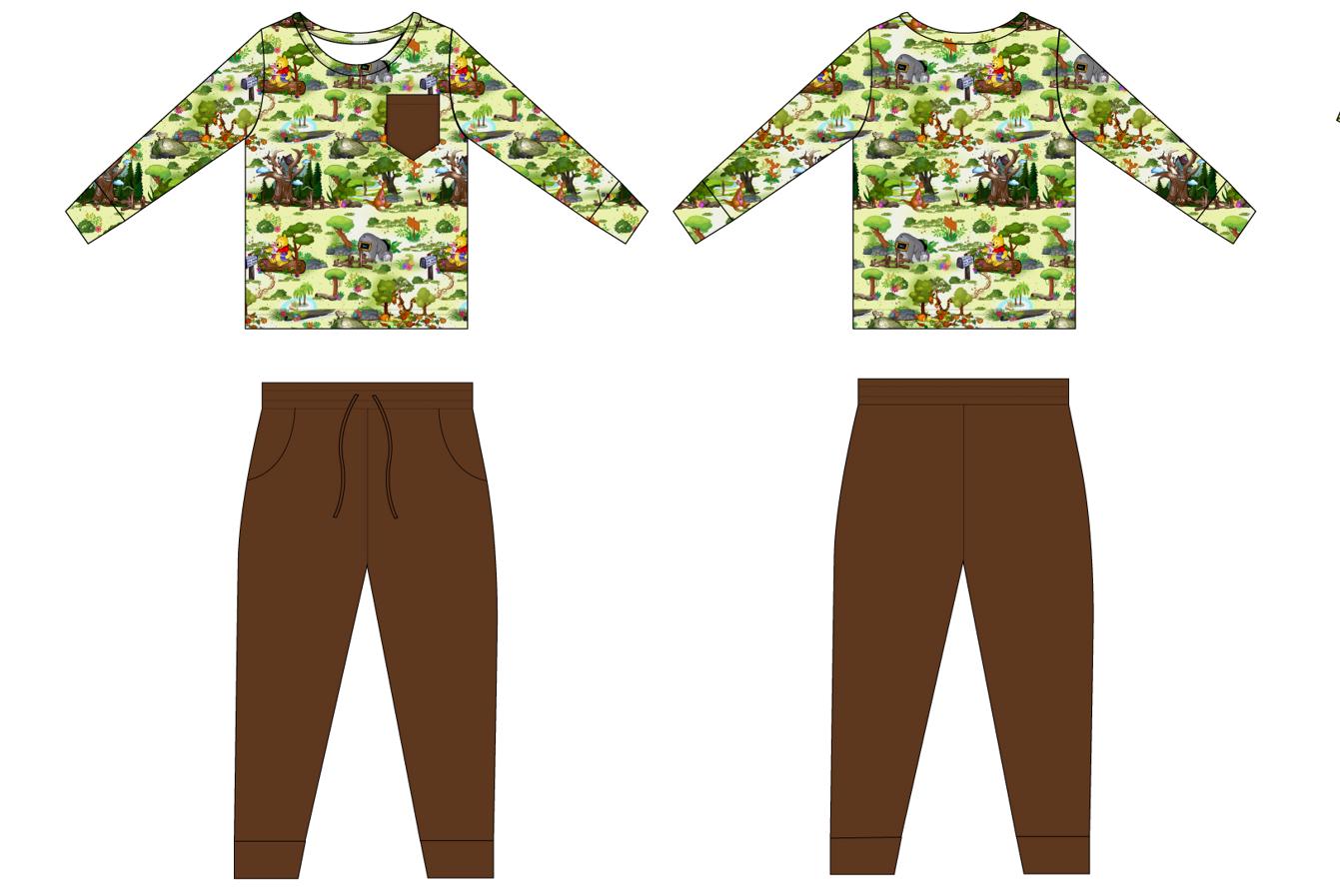 Forest Friends 2 Piece Long Sleeve Shirt and Joggers (Daywear)