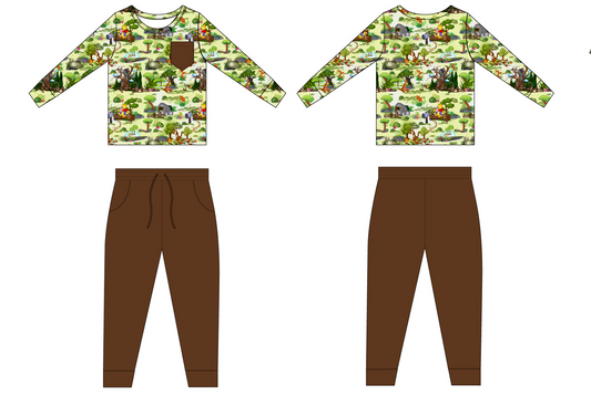 Forest Friends 2 Piece Long Sleeve Shirt and Joggers (Daywear)