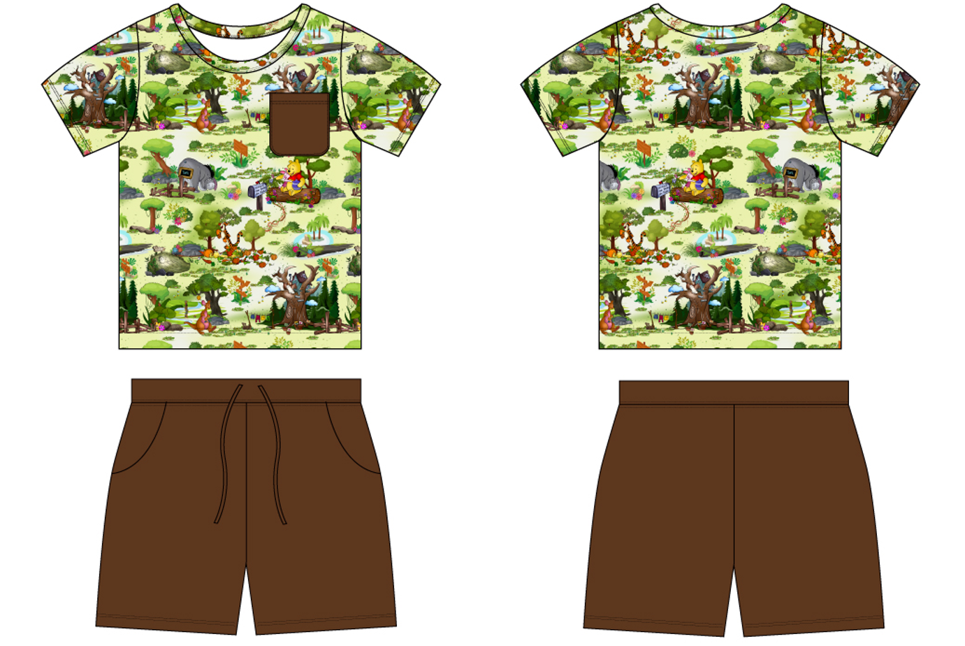 Forest Friends 2 Piece Pocket Tee and Shorts (Daywear)