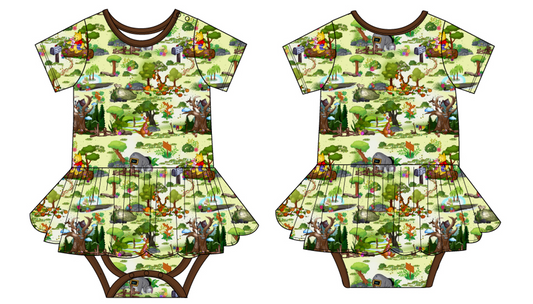 Forest Friends Short Sleeve Bodysuit Twirl (Daywear)