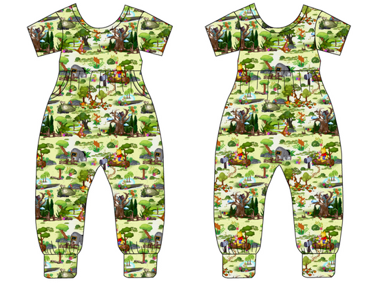 Forest Friends Short Sleeve Duckie Romper (Daywear)