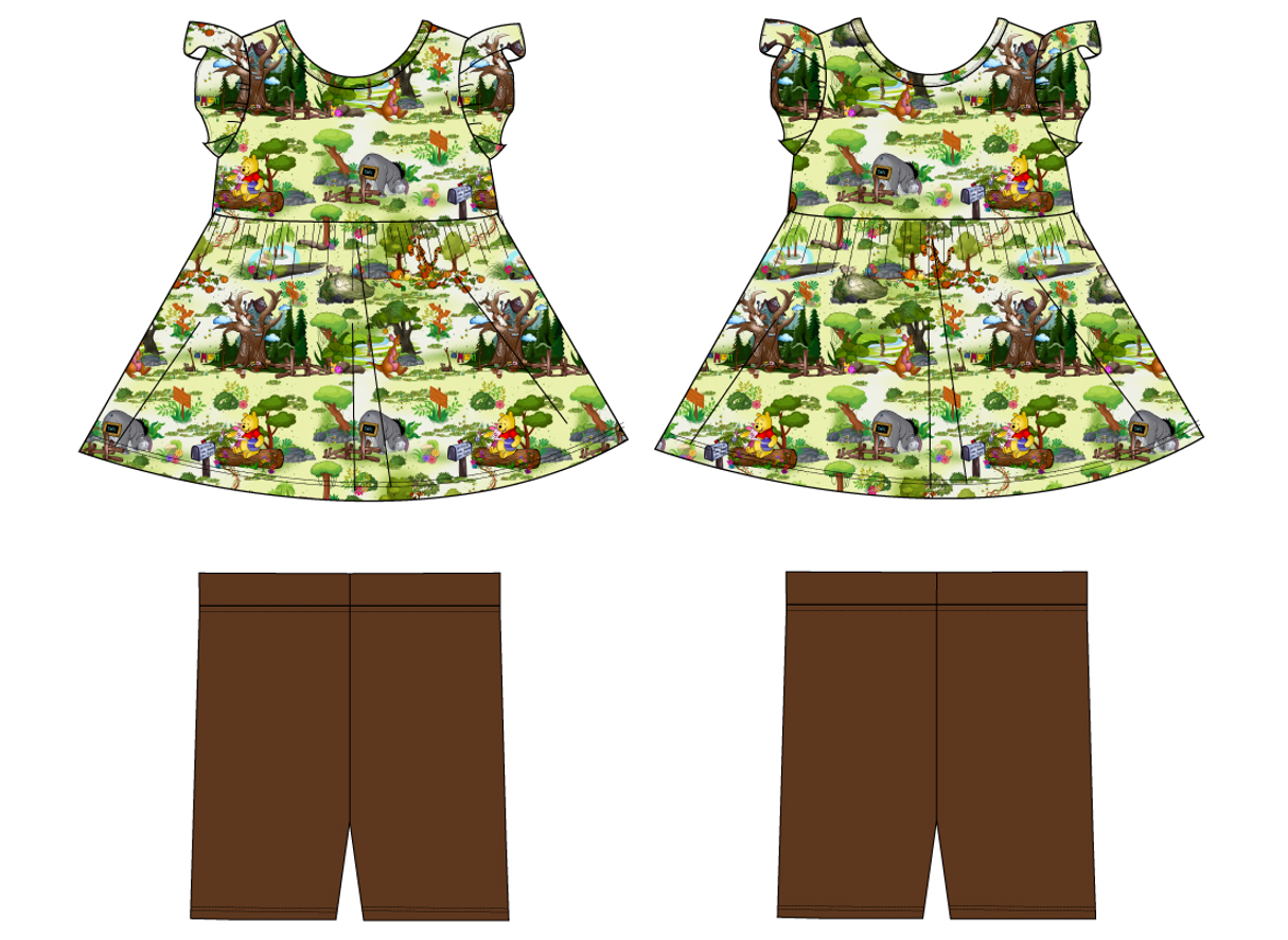 Forest Friends Short Sleeve Peplum and Shorts (Daywear)