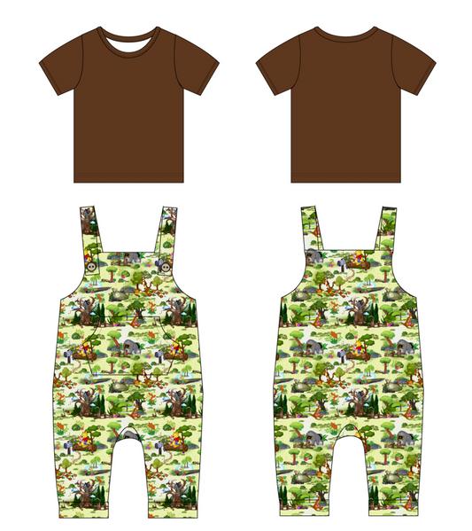 Forest Friends Short Sleeve Shirt and Overalls (Daywear)