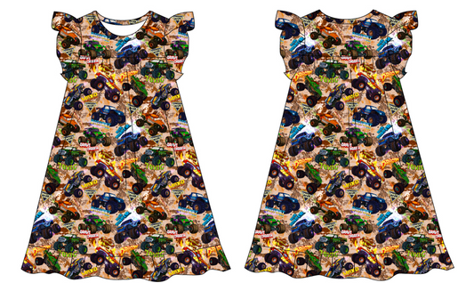 Monster Trucks - Old School - Kids Sleeper Gown with Pockets
