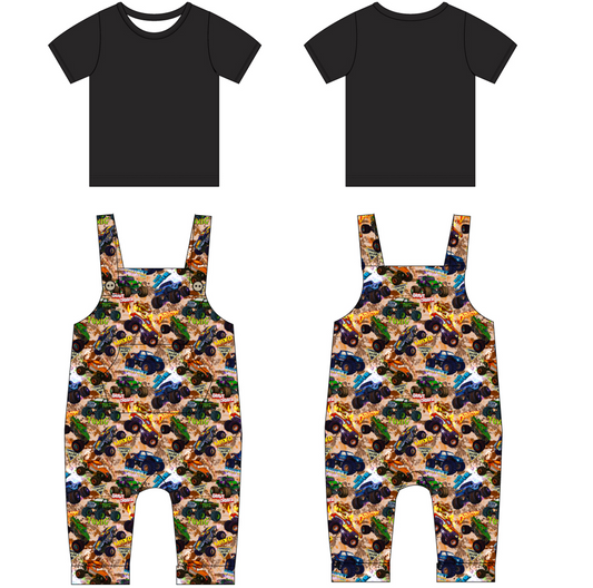 Monster Trucks - Old School - Short Sleeve Shirt and Overalls (Daywear)
