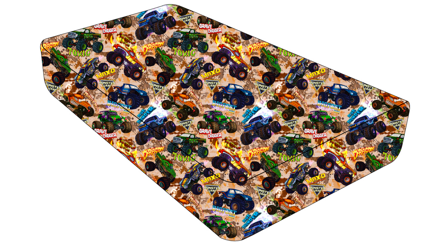 Monster Trucks - Old School - Twin Fitted Sheet