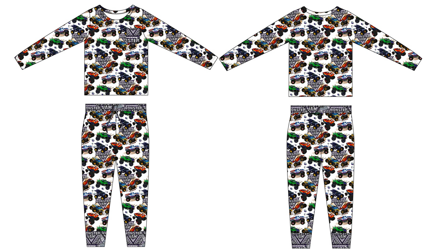 Monster Trucks 2 Piece Long Sleeve Shirt and Joggers (Daywear)