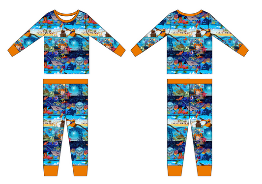 Just Keep Swimming 2 Piece Long Sleeve and Pants Pajamas