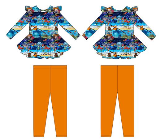 Just Keep Swimming Long Sleeve Peplum and Pants (Daywear)
