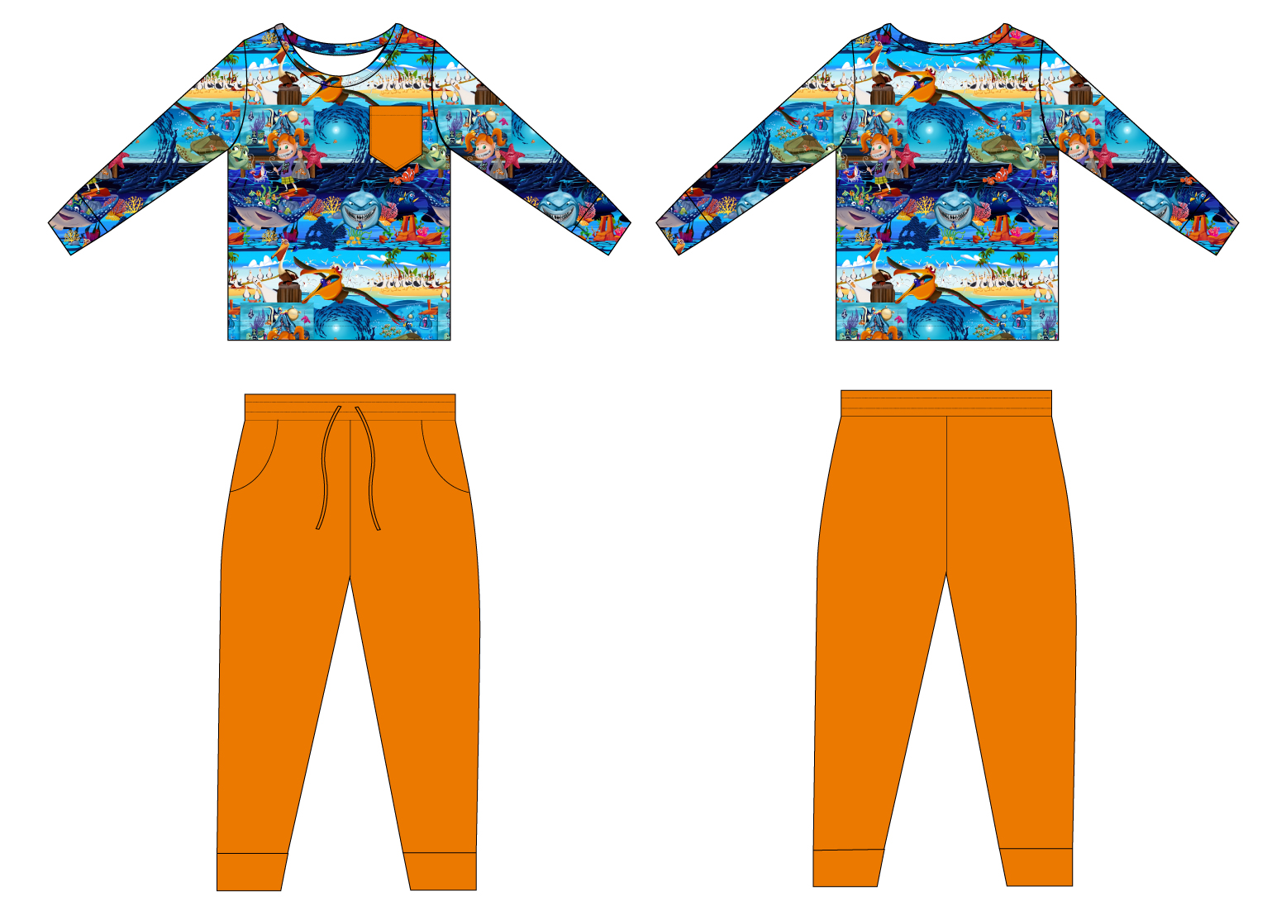 Just Keep Swimming 2 Piece Long Sleeve Shirt and Joggers (Daywear)