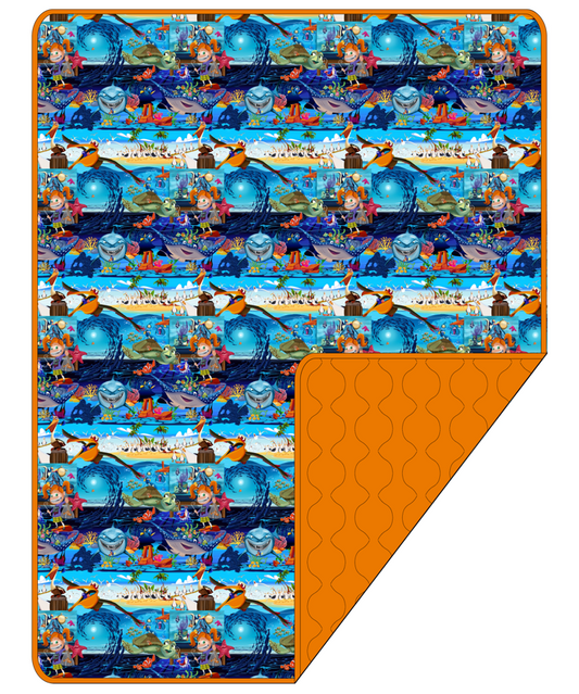 Just Keep Swimming Quilted Blanket