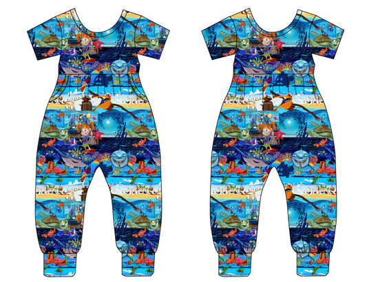 Just Keep Swimming Short Sleeve Duckie Romper (Daywear)
