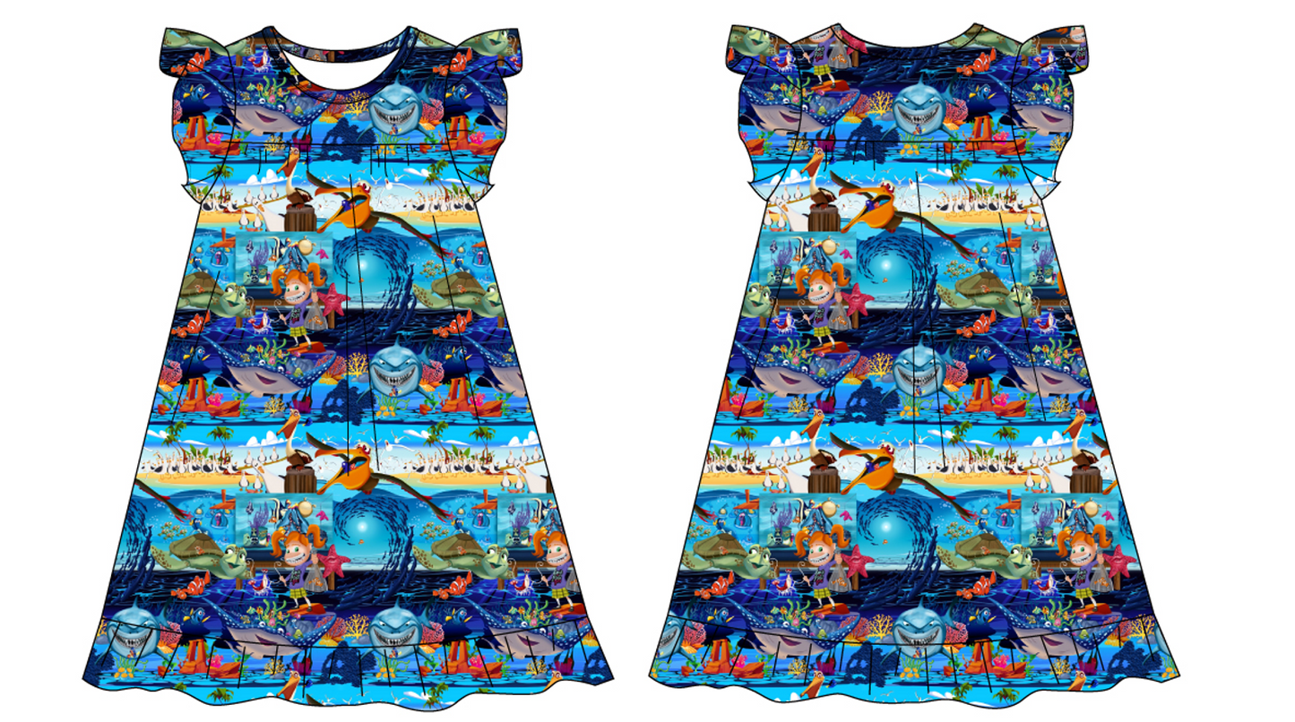 Just Keep Swimming Kids Sleeper Gown with Pockets