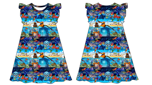 Just Keep Swimming Kids Sleeper Gown with Pockets