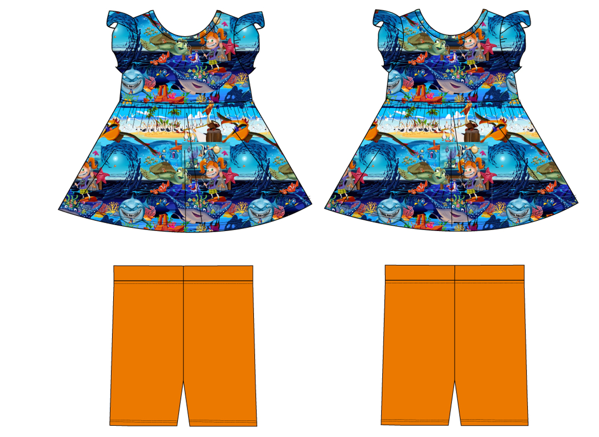 Just Keep Swimming Short Sleeve Peplum and Shorts (Daywear)