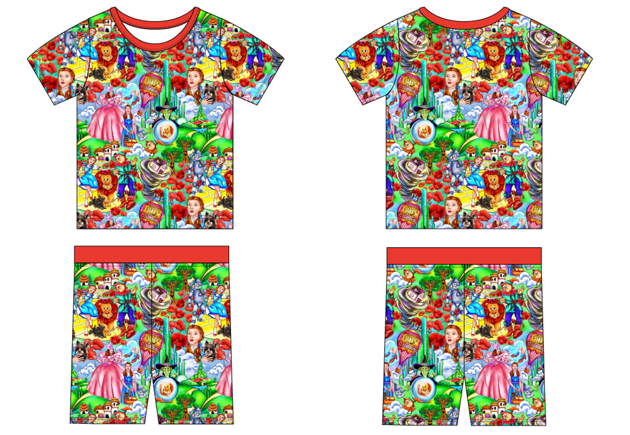 Dorothy 2 Piece Short Sleeve and Shorts Pajamas