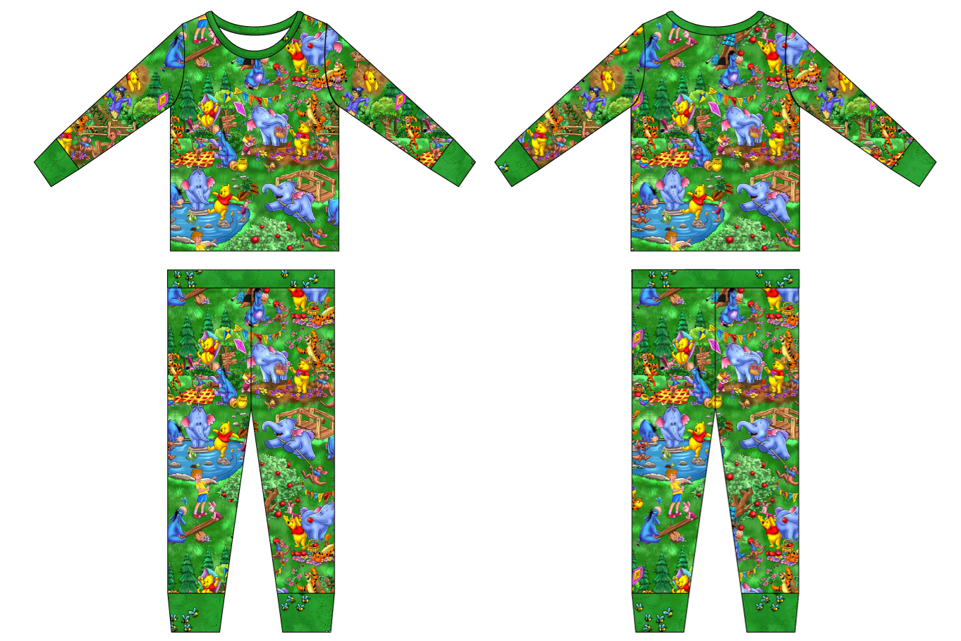 Pooh Picnic 2 Piece Long Sleeve and Pants Pajamas