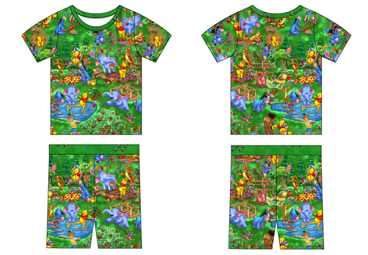 Pooh Picnic 2 Piece Short Sleeve and Shorts Pajamas