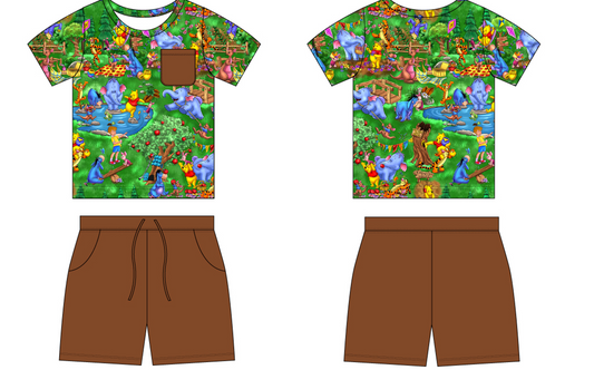 Pooh Picnic 2 Piece Pocket Tee and Shorts (Daywear)