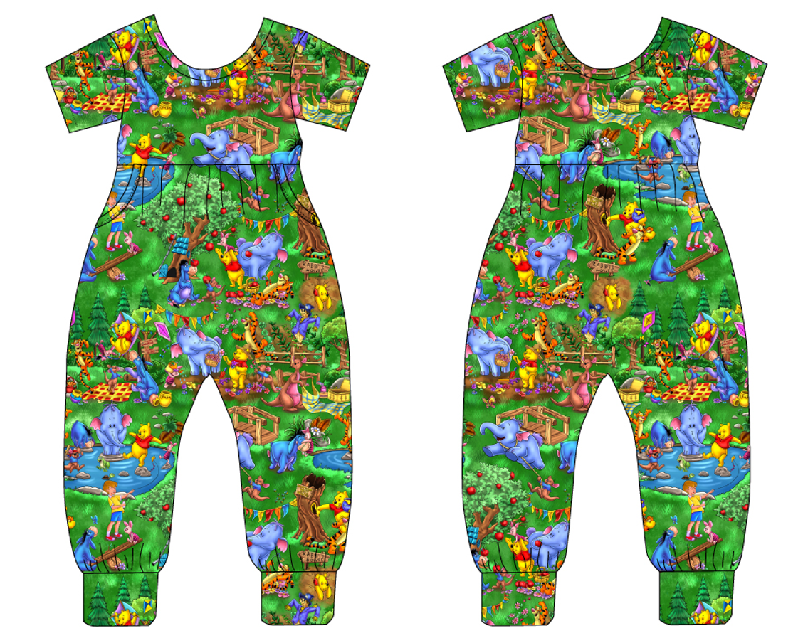 Pooh Picnic Short Sleeve Duckie Romper (Daywear)