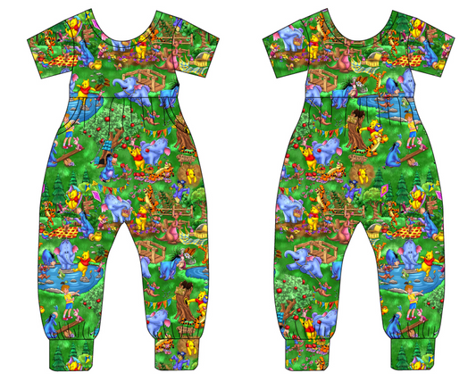 Pooh Picnic Short Sleeve Duckie Romper (Daywear)