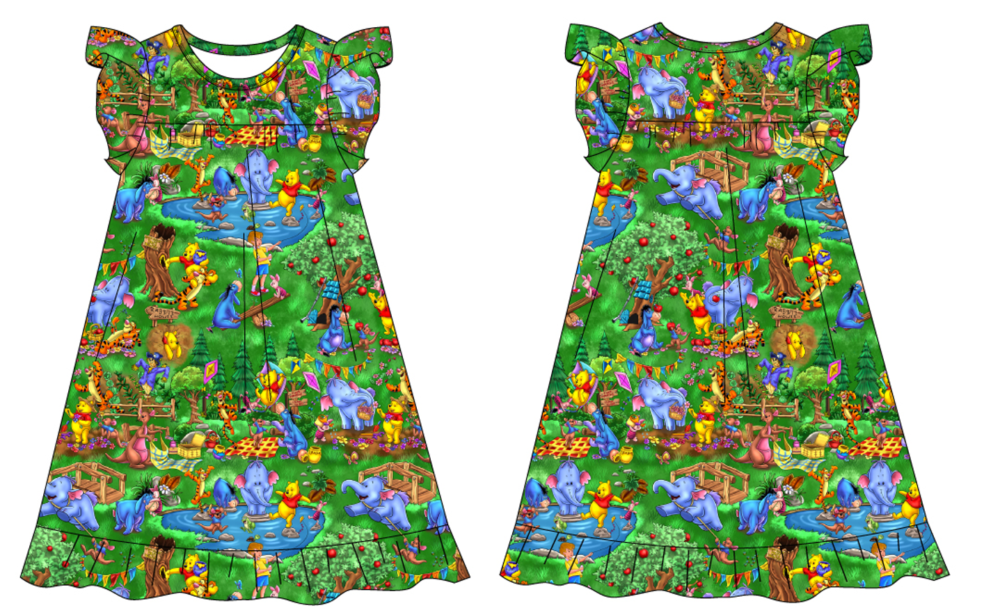 Pooh Picnic Kids Sleeper Gown with Pockets