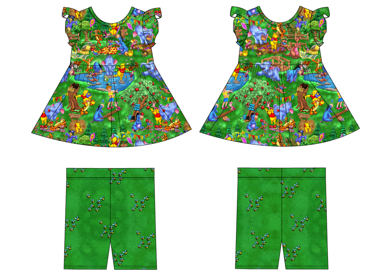 Pooh Picnic Short Sleeve Peplum and Shorts (Daywear)