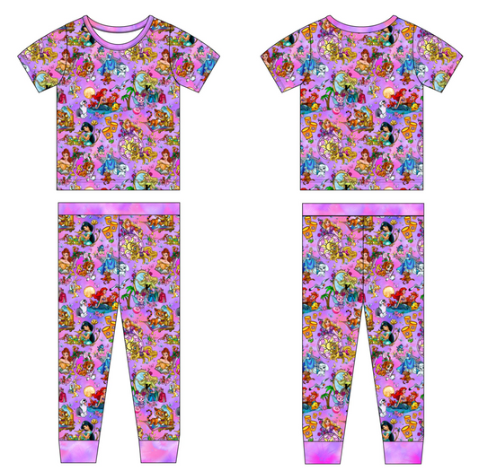 Princess Pets 2 Piece Short Sleeve and Pants Pajamas