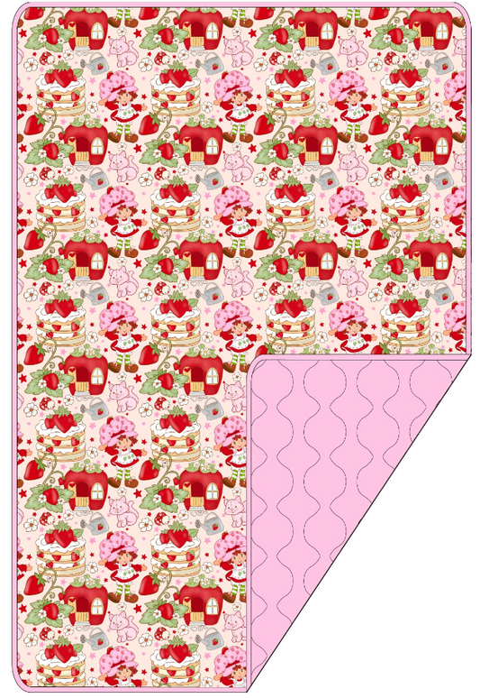 Strawberry Custard Quilted Blanket
