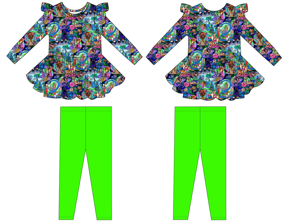 Zoo Friends Long Sleeve Peplum and Pants (Daywear)